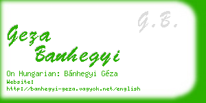 geza banhegyi business card