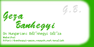 geza banhegyi business card